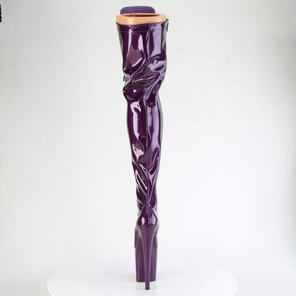 Pleaser FLAMINGO-3020GP Purple Glitter Lace-Up Platform Thigh High Boots - 8 Inch Heels