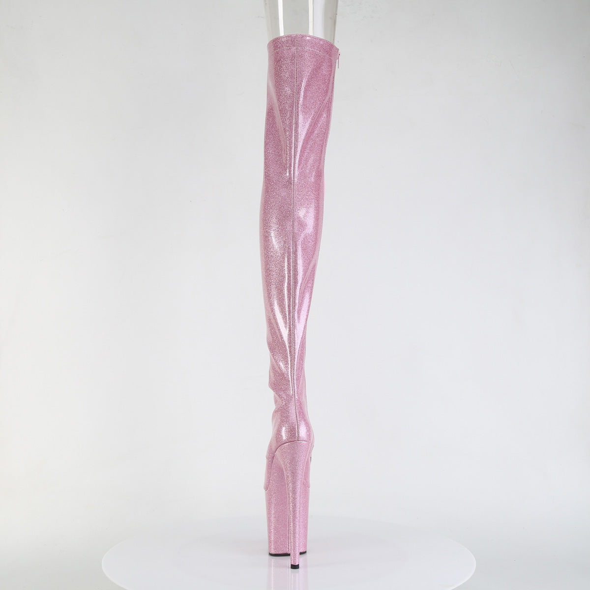 FLAMINGO-3021GP Pleaser Baby Pink Glitter 8 Inch Dancer Platform Thigh High boots