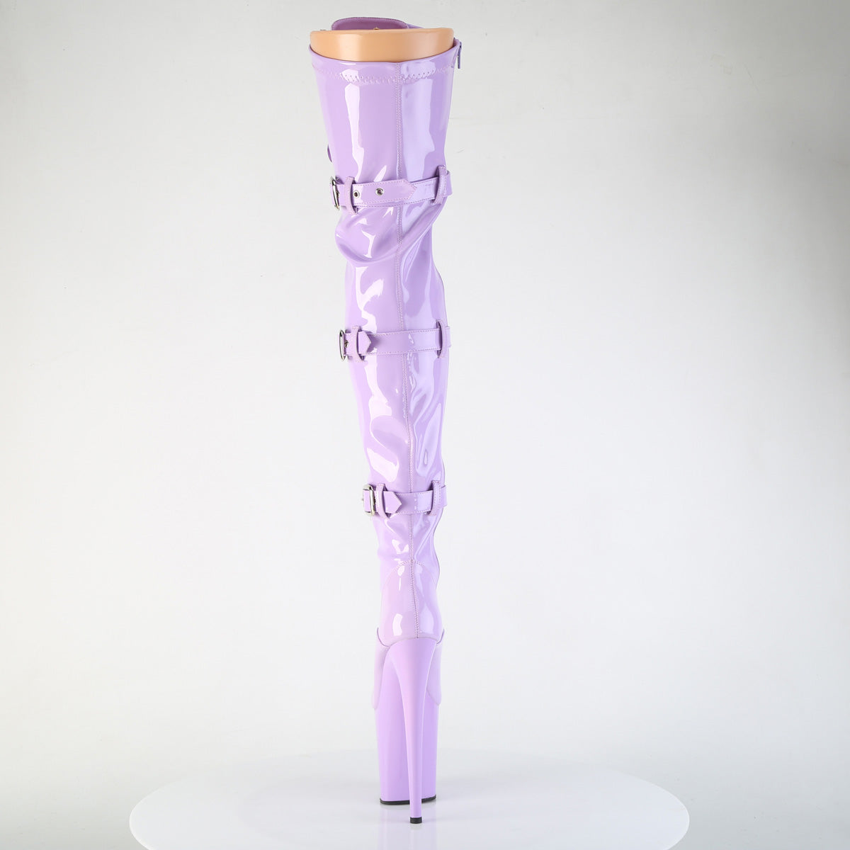 Pleaser FLAMINGO-3028 Lavender Lace-Up Platform Thigh High Boots - 8 Inch Heels