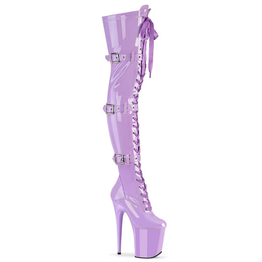 FLAMINGO-3028 Pleaser Lavender 8 Inch Dancer Platform Thigh Length Boots