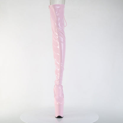 FLAMINGO-3850 Pleaser Baby Pink 8 Inch Exotic Dancing Thigh Length Boots