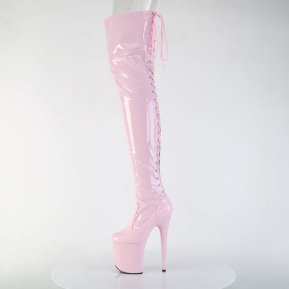 FLAMINGO-3850 Pleaser Baby Pink 8 Inch Exotic Dancing Thigh Length Boots
