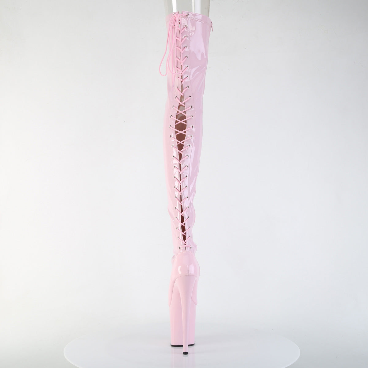 FLAMINGO-3850 Pleaser Baby Pink 8 Inch Exotic Dancing Thigh Length Boots