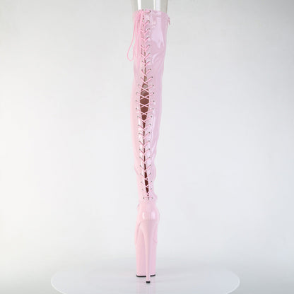 FLAMINGO-3850 Pleaser Baby Pink 8 Inch Exotic Dancing Thigh Length Boots