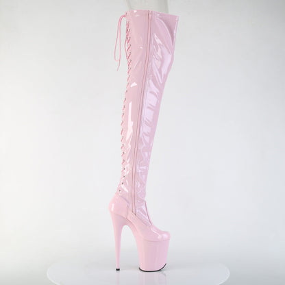 FLAMINGO-3850 Pleaser Baby Pink 8 Inch Exotic Dancing Thigh Length Boots