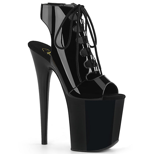 FLAMINGO-800-20 Pleaser Black 8 Inch Strippers Platform Shoes