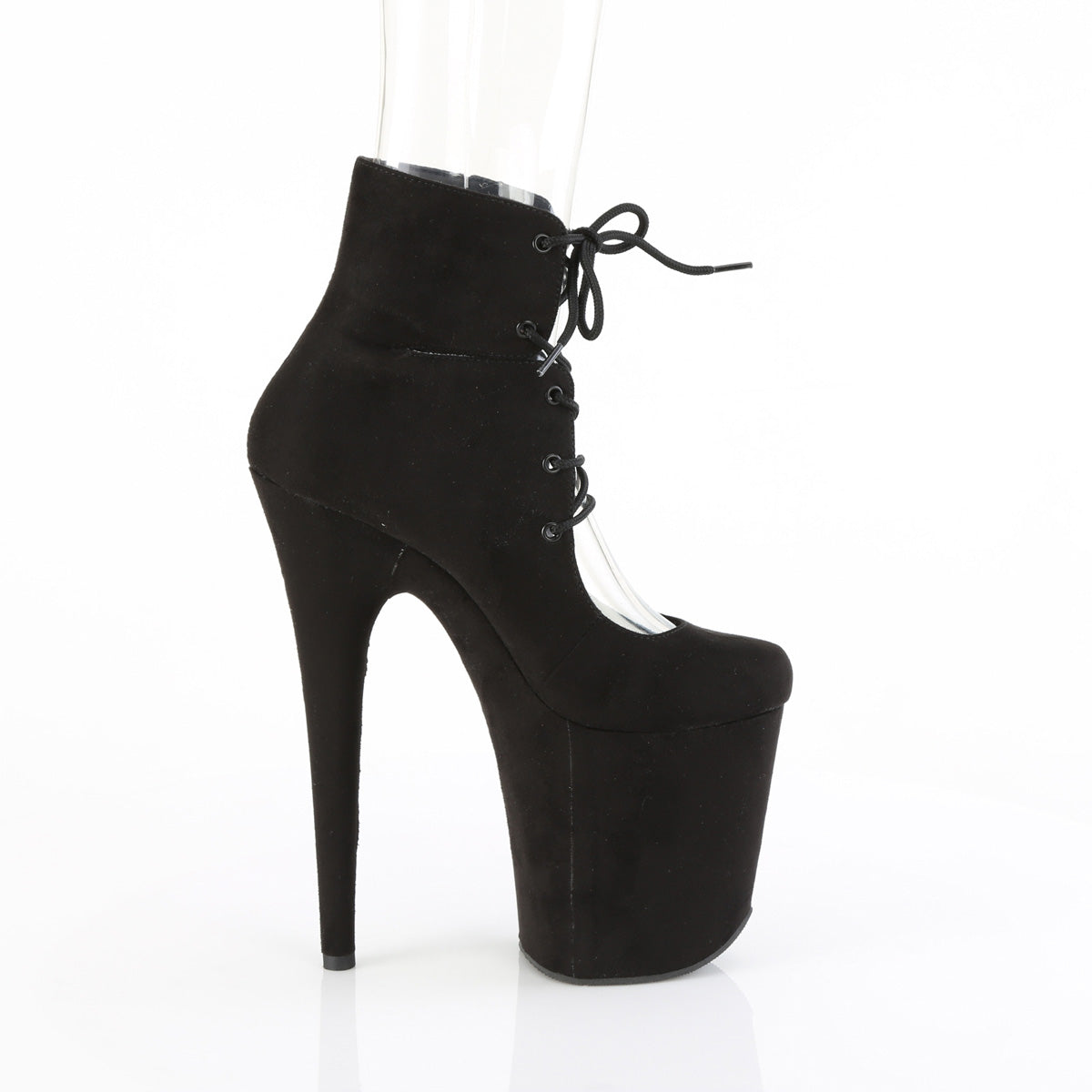 FLAMINGO-800-22 Pleaser Black 8 Inch Pole Heels Platform Shoes
