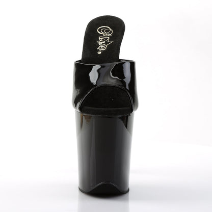 FLAMINGO-801 8 Inch Heel Black Patent  Stripper Platforms High Heels