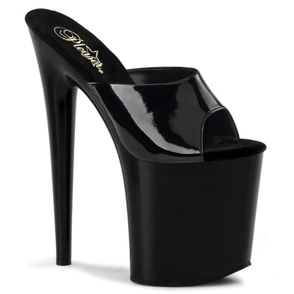 FLAMINGO-801 8 Inch Heel Black Patent  Stripper Platforms High Heels