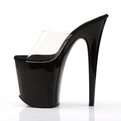FLAMINGO-801 Pleaser Clear Black 8 Inch Dancer Platform Platform Shoes