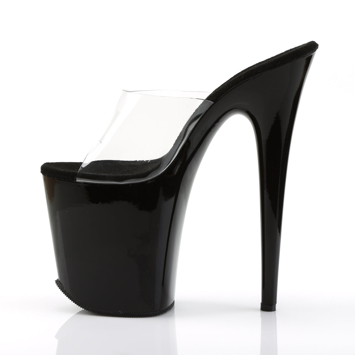 FLAMINGO-801 Pleaser Clear Black 8 Inch Dancer Platform Platform Shoes