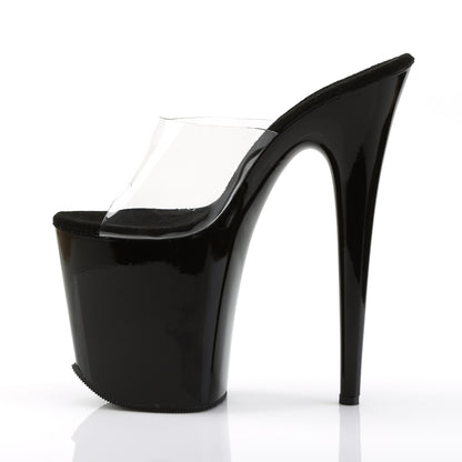 FLAMINGO-801 Pleaser Clear Black 8 Inch Dancer Platform Platform Shoes