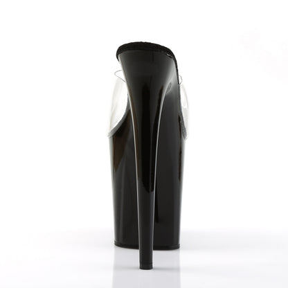 FLAMINGO-801 Pleaser Clear Black 8 Inch Dancer Platform Platform Shoes