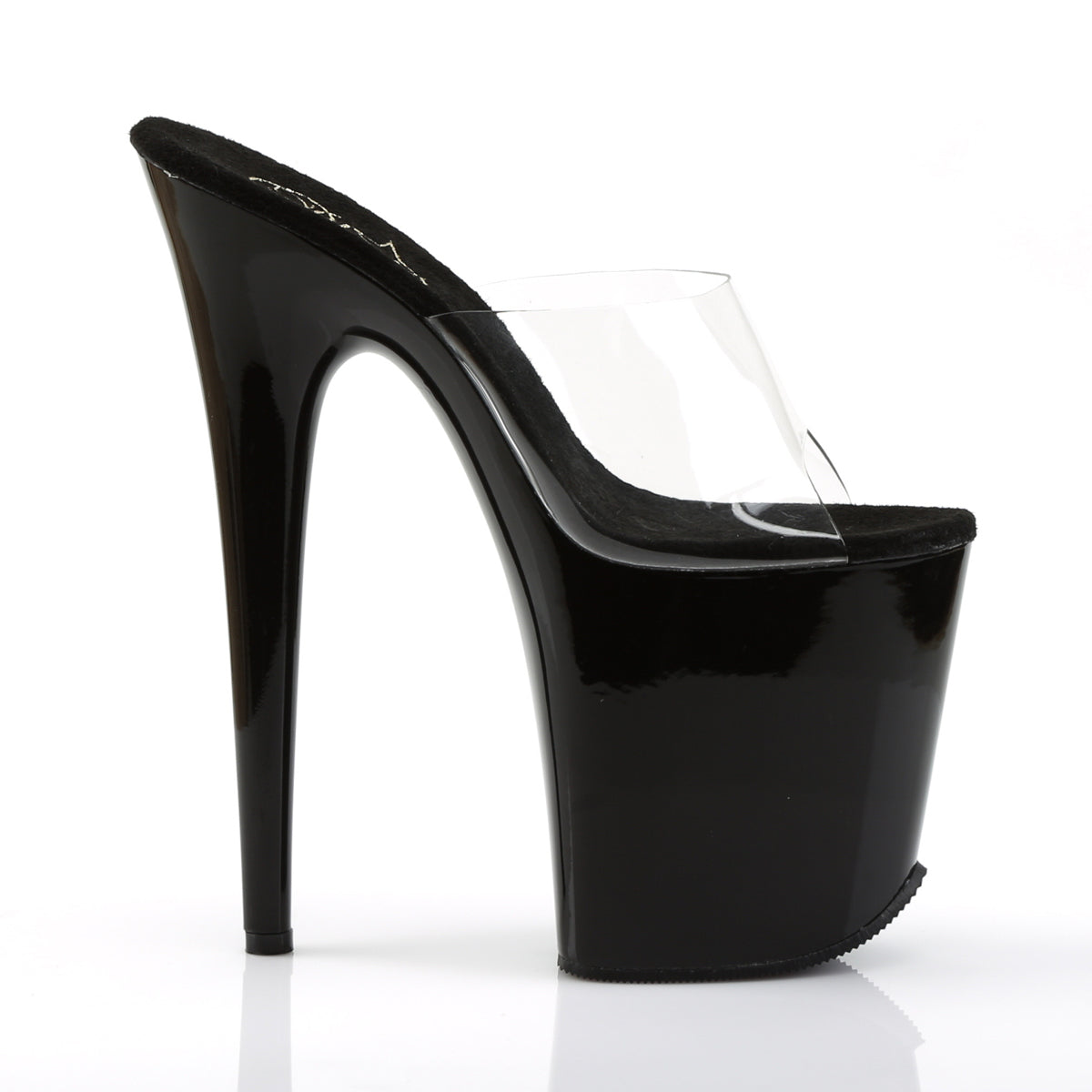 FLAMINGO-801 Pleaser Clear Black 8 Inch Dancer Platform Platform Shoes