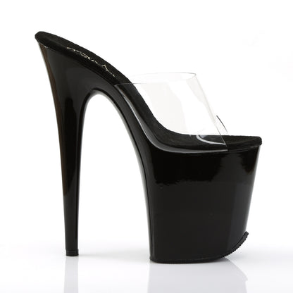 FLAMINGO-801 Pleaser Clear Black 8 Inch Dancer Platform Platform Shoes