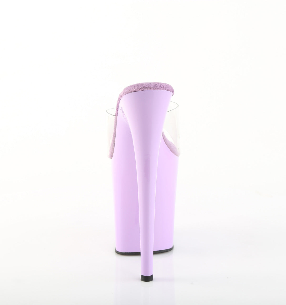 Pleaser FLAMINGO-801 Clear / Lavender Platform Mules - 8 Inch Heels