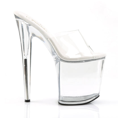 FLAMINGO-801 Pleasers 8" Heel Clear  Stripper Platforms High Heels