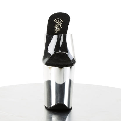 FLAMINGO-801 Pleaser Silver Chrome 8 Inch Strippers Platform Shoes