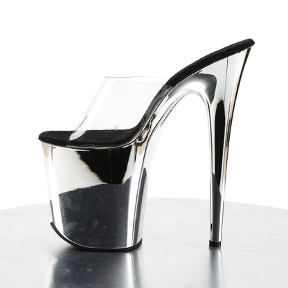 FLAMINGO-801 Pleaser Silver Chrome 8 Inch Strippers Platform Shoes