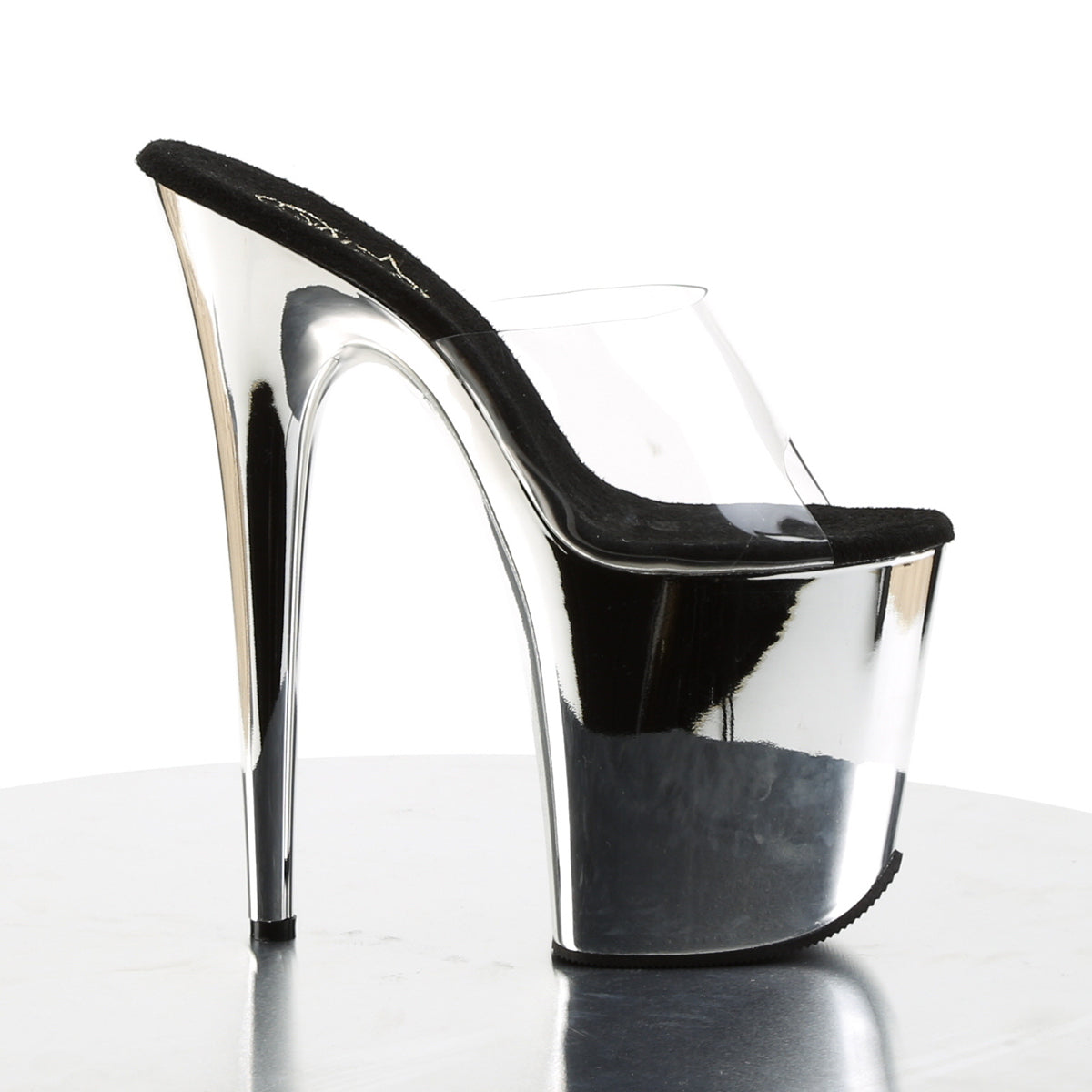 FLAMINGO-801 Pleaser Silver Chrome 8 Inch Strippers Platform Shoes