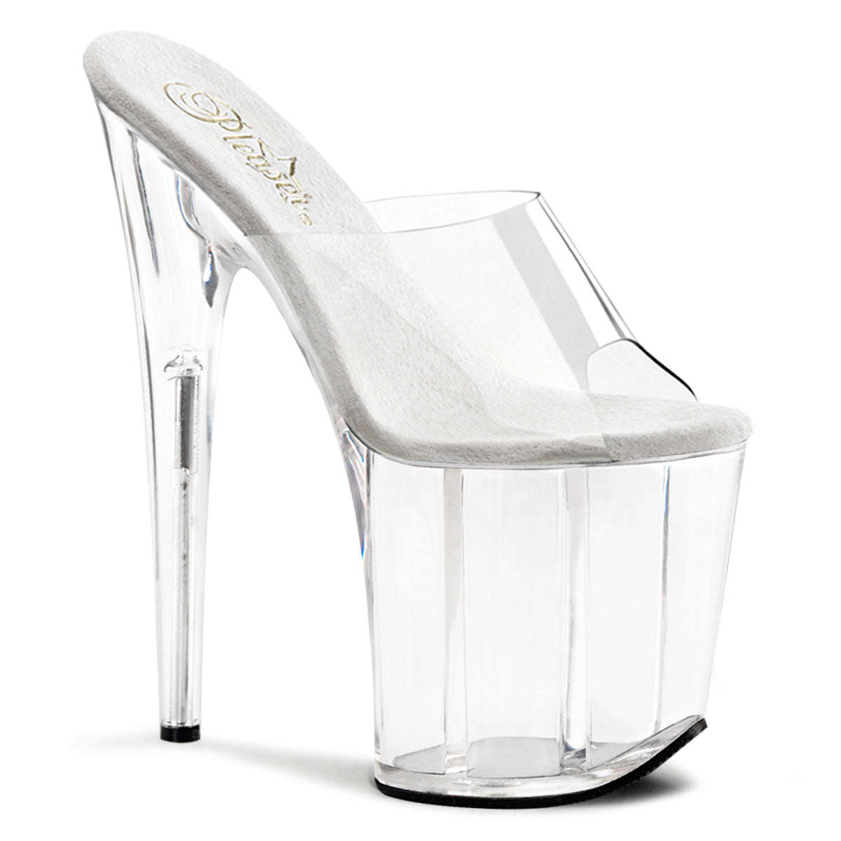 FLAMINGO-801 Pleasers 8" Heel Clear  Stripper Platforms High Heels