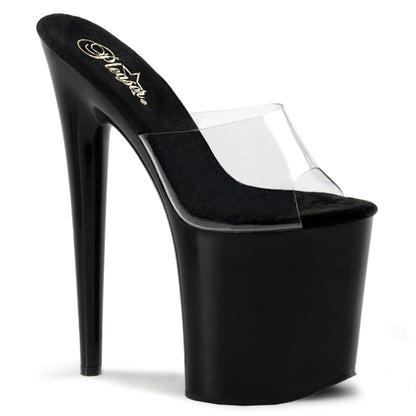 FLAMINGO-801 Pleaser Clear Black 8 Inch Dancer Platform Platform Shoes