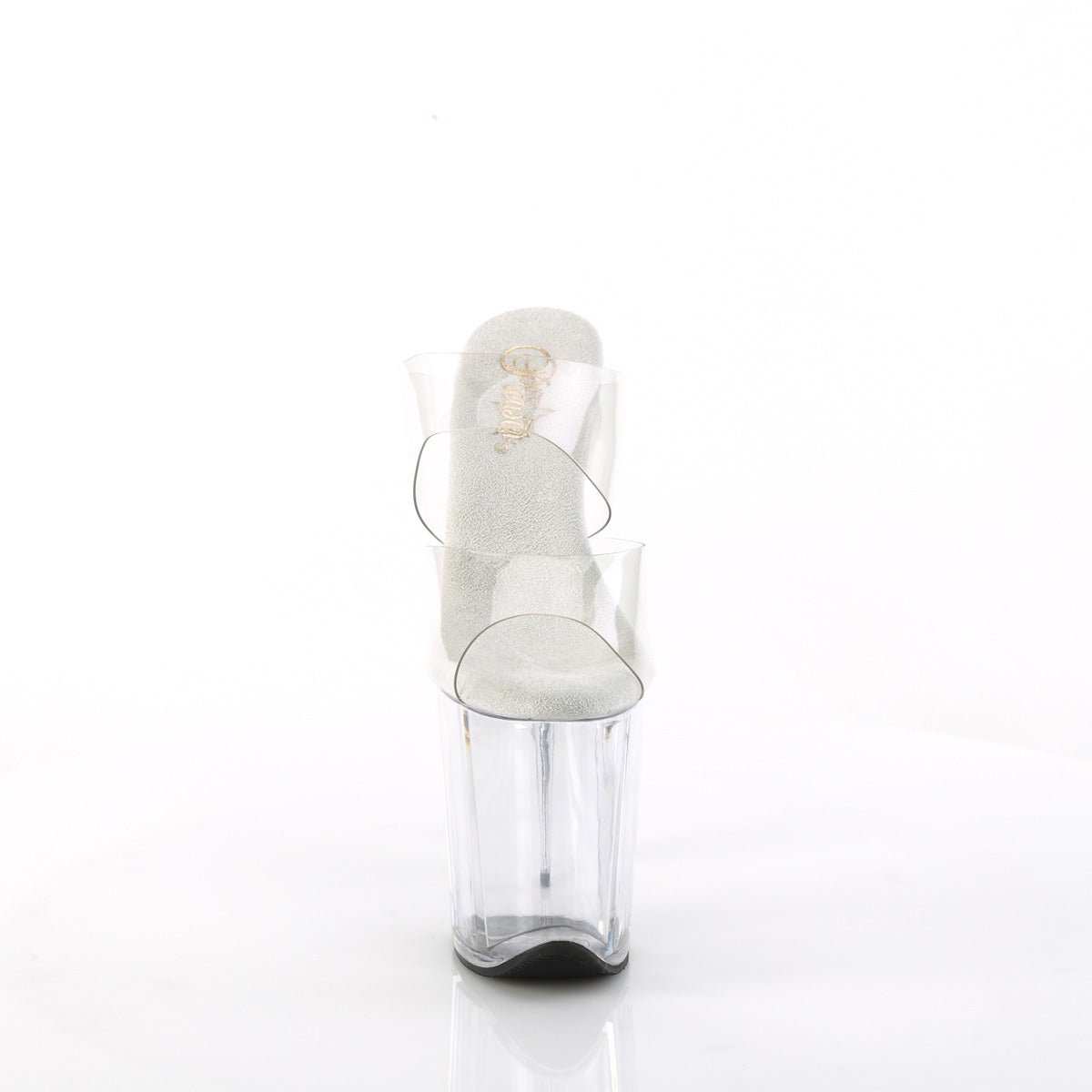 FLAMINGO-802 Pleasers 8" Heel Clear  Stripper Platforms High Heels