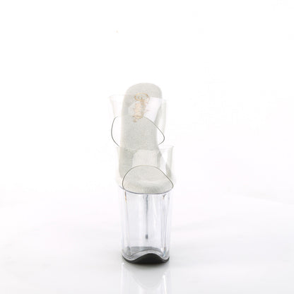 FLAMINGO-802 Pleasers 8" Heel Clear  Stripper Platforms High Heels