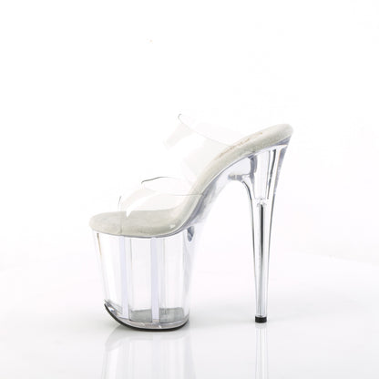 Pleaser FLAMINGO-802 Clear Platform Mules - 8 Inch Heels