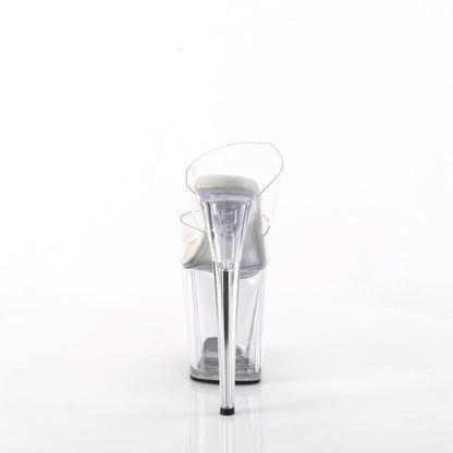 FLAMINGO-802 Pleasers 8" Heel Clear  Stripper Platforms High Heels