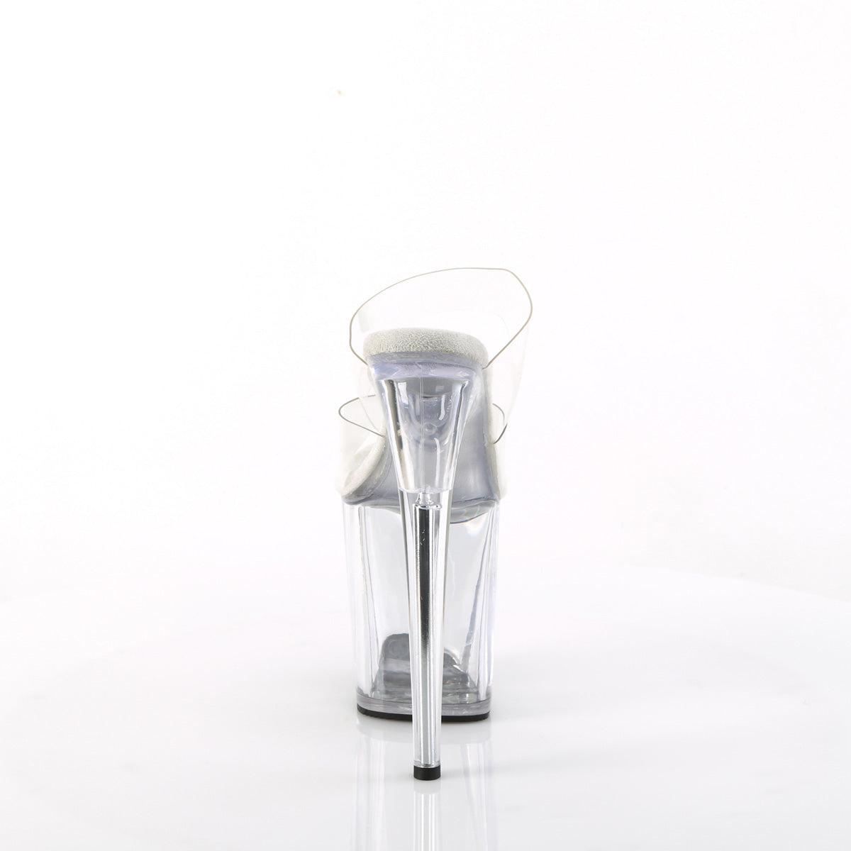 Pleaser FLAMINGO-802 Clear Platform Mules - 8 Inch Heels