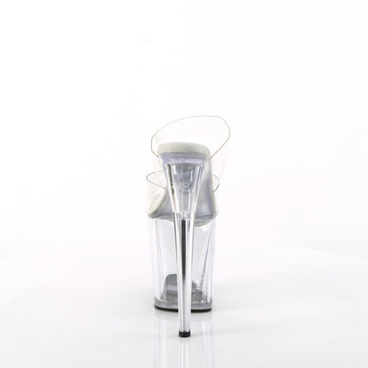 Pleaser FLAMINGO-802 Clear Platform Mules - 8 Inch Heels