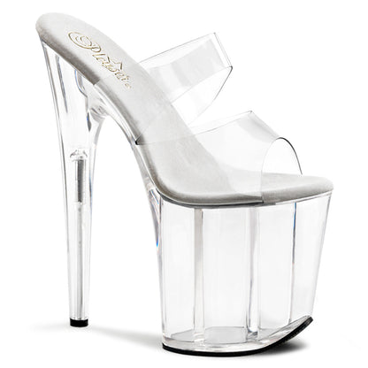 FLAMINGO-802 Pleasers 8" Heel Clear  Stripper Platforms High Heels