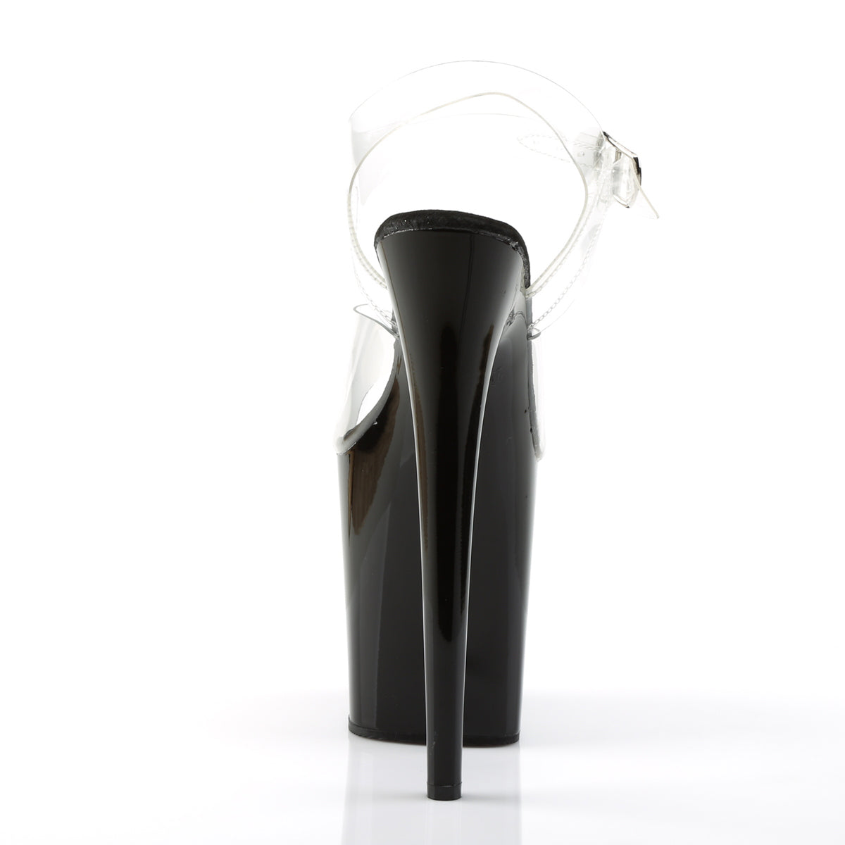 Pleaser FLAMINGO-808 Clear / Black Platform Sandals - 8 Inch Heels