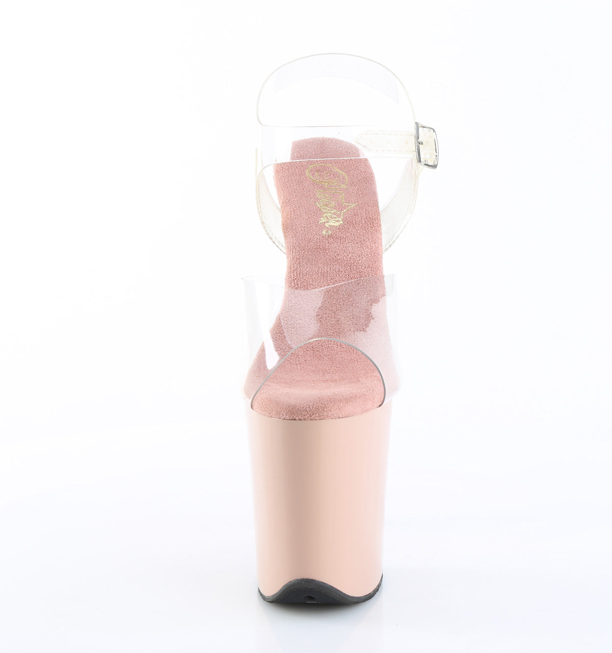 Pleaser FLAMINGO-808 Clear / Blush Platform Sandals - 8 Inch Heels