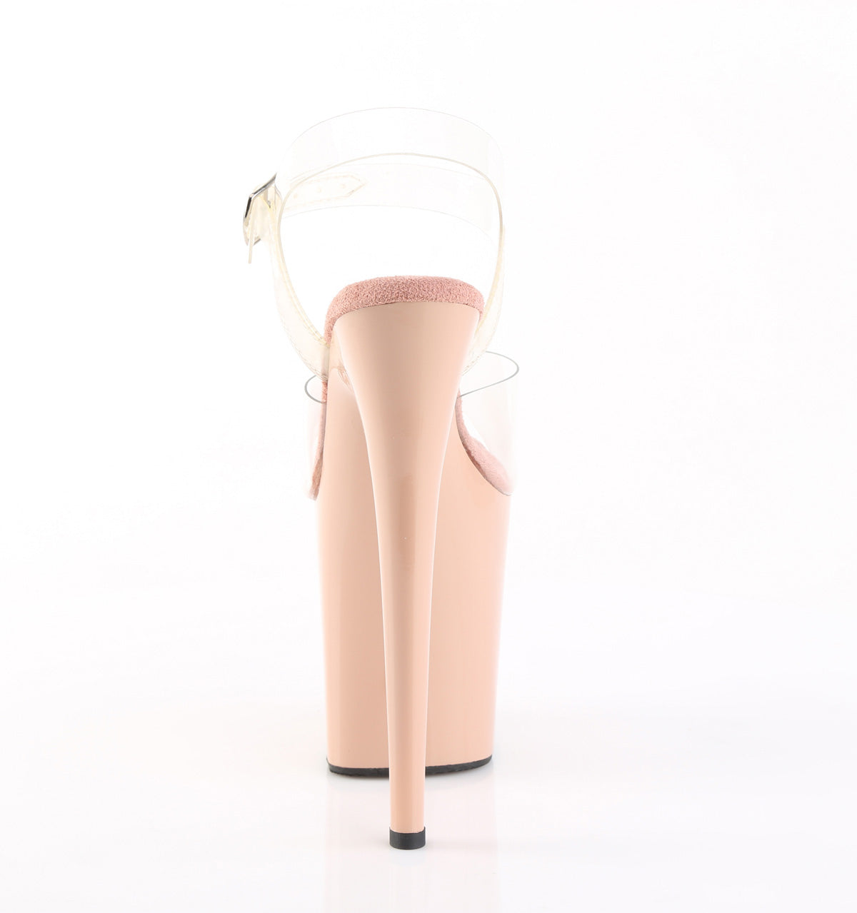 Pleaser FLAMINGO-808 Clear / Blush Platform Sandals - 8 Inch Heels