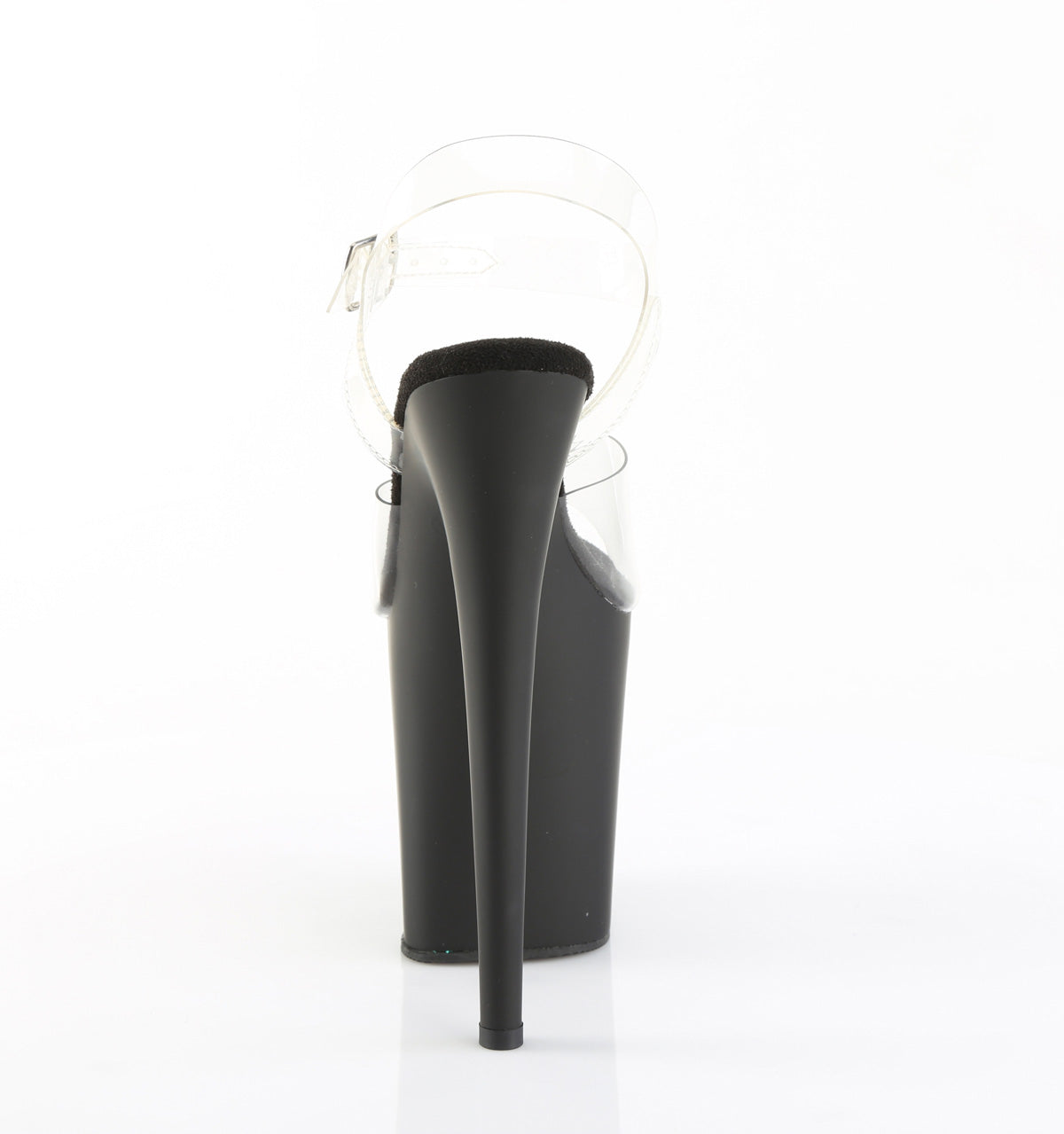 FLAMINGO-808 Pleaser Clear Black 8 Inch Exotic Dancer Platform Shoes