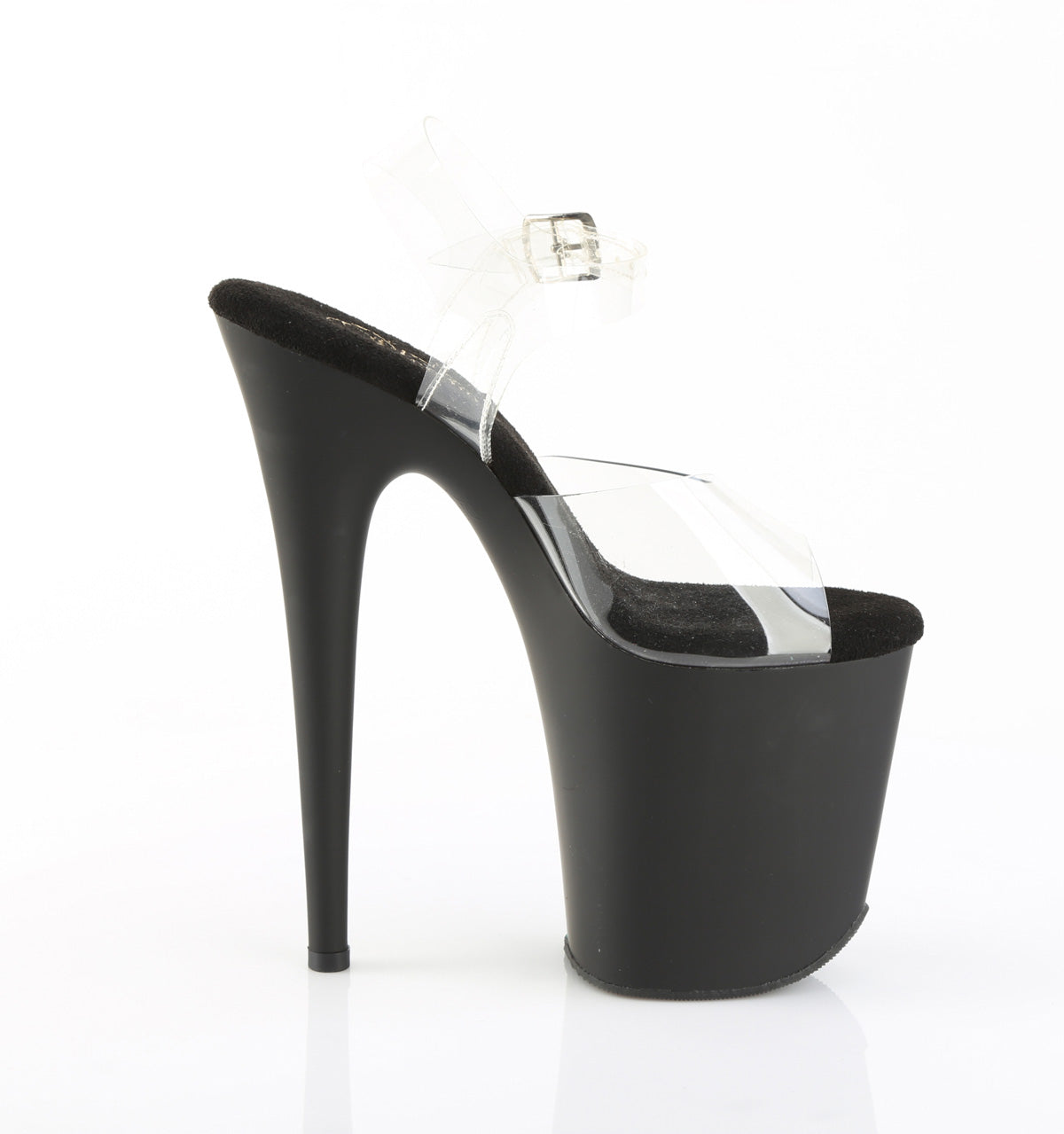 FLAMINGO-808 Pleaser Clear Black 8 Inch Exotic Dancer Platform Shoes