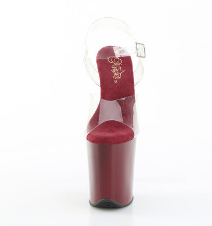 FLAMINGO-808 Pleaser Burgundy 8 Inch Pole Dance Platform Shoes
