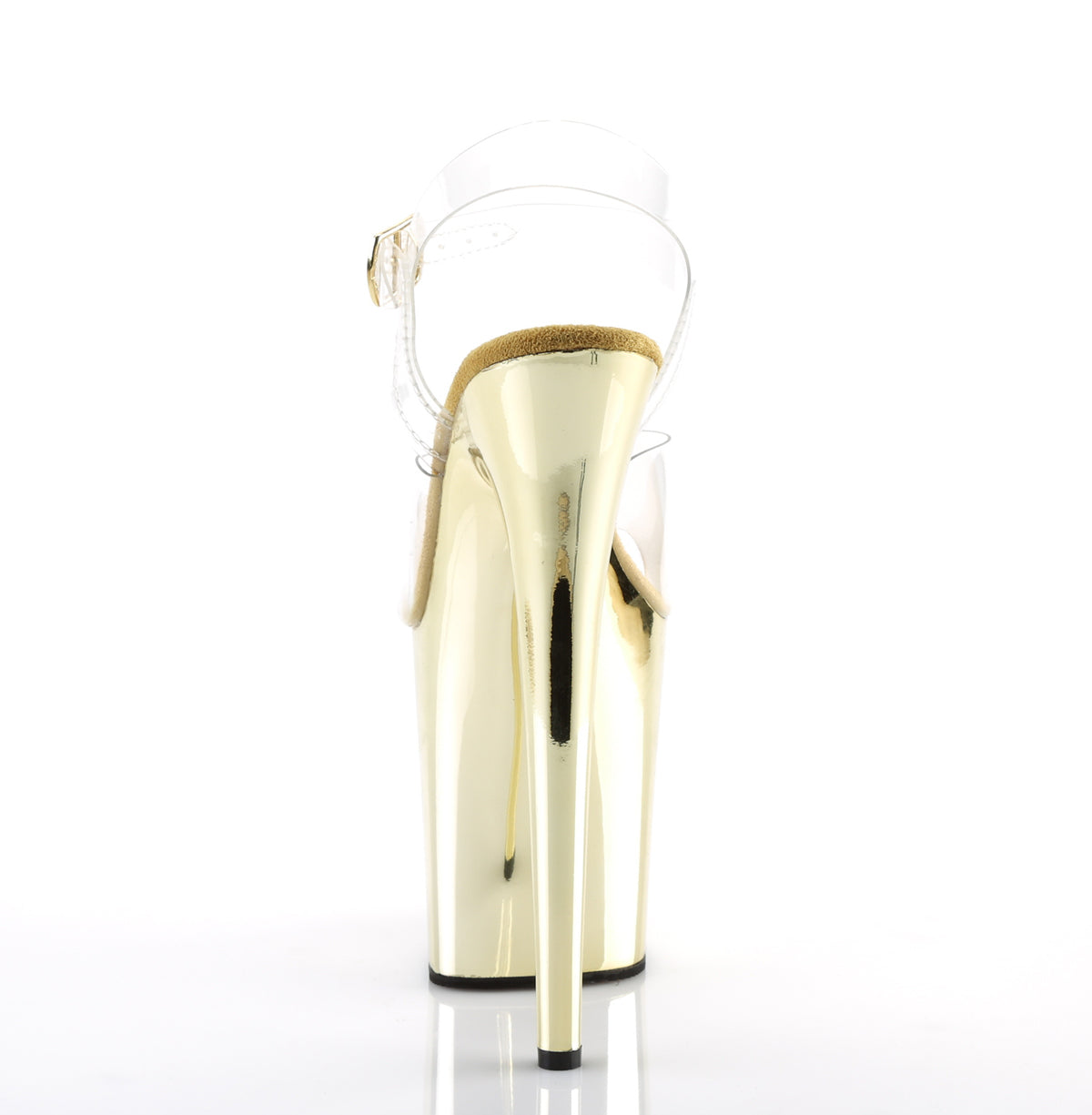 FLAMINGO-808 Pleaser Gold Chrome 8 Inch Pole Dance Platform Shoes