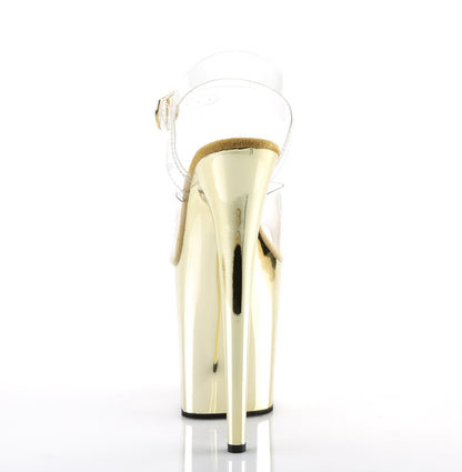 FLAMINGO-808 Pleaser Gold Chrome 8 Inch Pole Dance Platform Shoes
