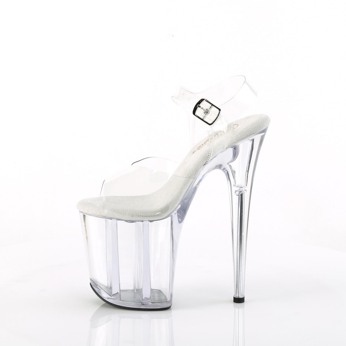 Pleaser FLAMINGO-808 Clear Platform Sandals - 8 Inch Heels