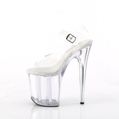 Pleaser FLAMINGO-808 Clear Platform Sandals - 8 Inch Heels