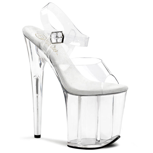 FLAMINGO-808 Pleaser 8" Heel Clear/Clr Platforms (Exotic Dancing)