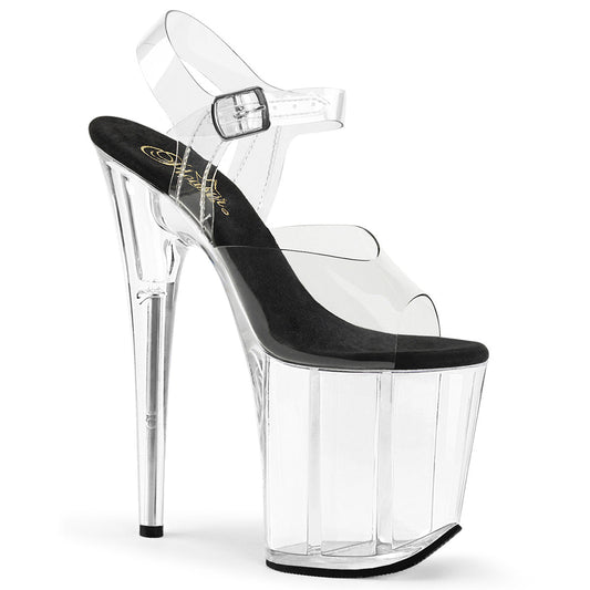 FLAMINGO-808 Pleaser 8" Heel Clear Pole Dancing Platforms High Heels