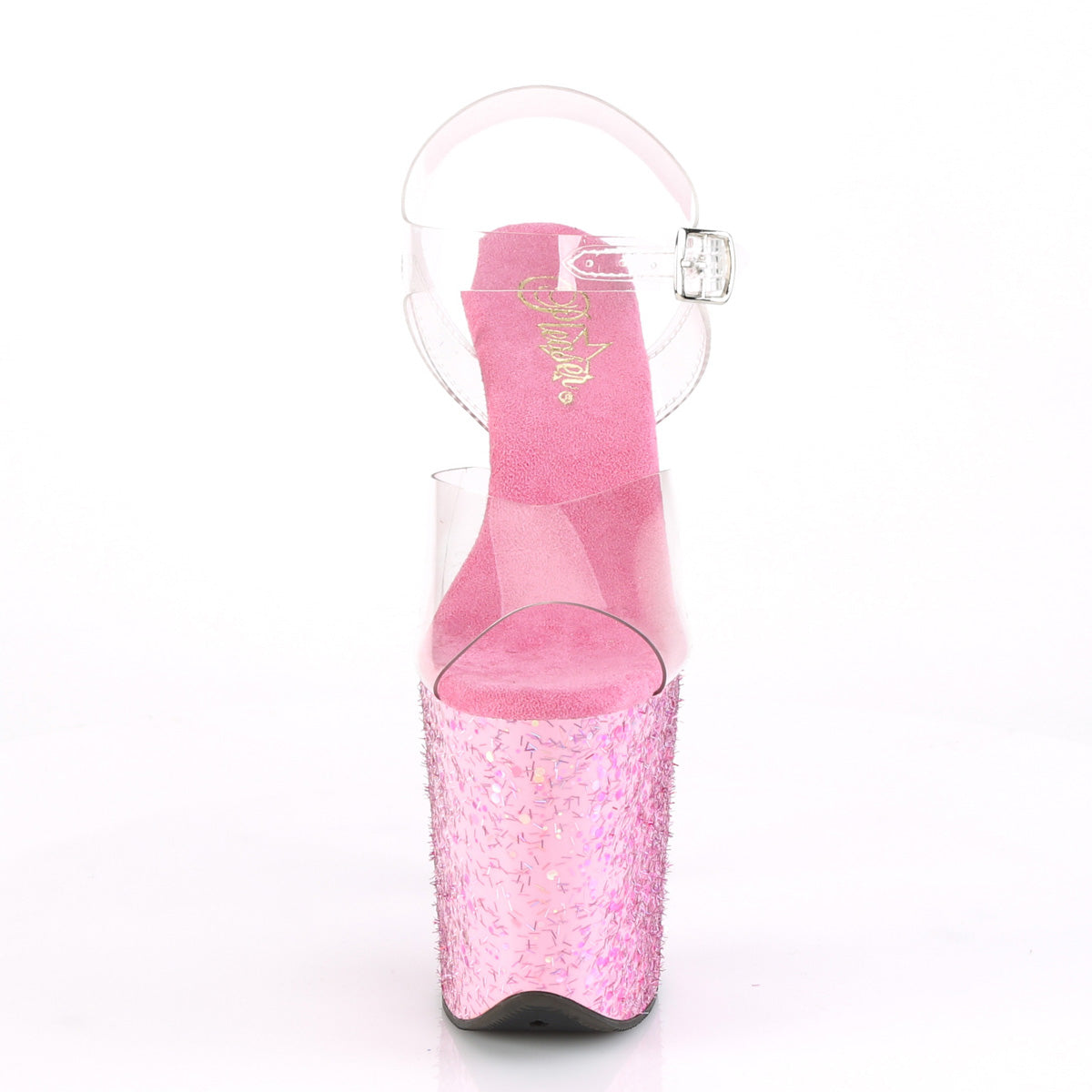 flamingo 808cf pleaser clear pink confetti platforms exotic dancing