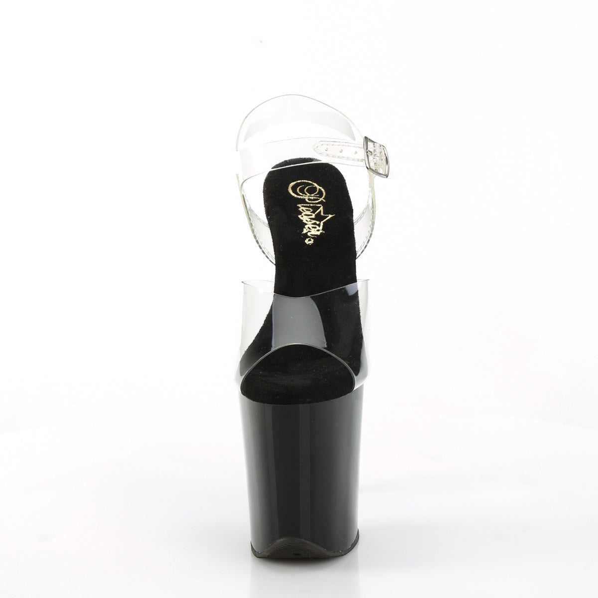 FLAMINGO-808CRS-2 Pleaser Clear Black 8 Inch Dancer Platform Platform Shoes
