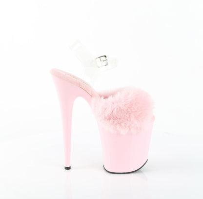 FLAMINGO-808FUR Pleaser Baby Pink 8 Inch Exotic Dance Platform Shoes