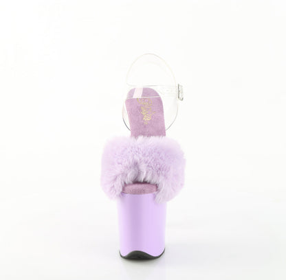 FLAMINGO-808FUR Pleaser Lavender 8 Inch Exotic Dance Platform Shoes