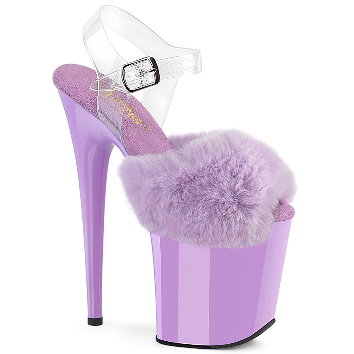 FLAMINGO-808FUR Pleaser Lavender 8 Inch Exotic Dance Platform Shoes